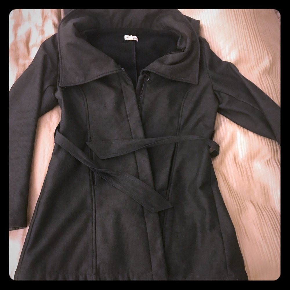 Thigh length tie waist jacket!
